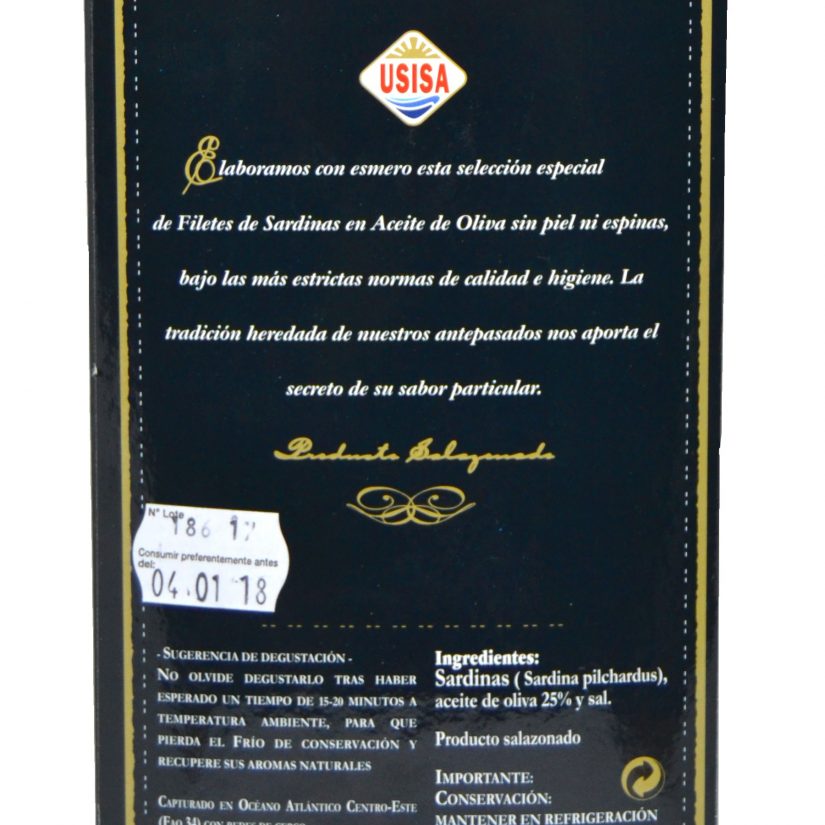 USISA Sardine Fillets in Olive Oil Tray
