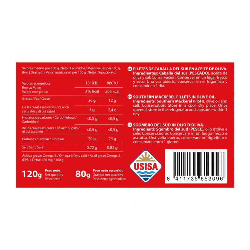 Filete de Caballa del Sur en Aceite Oliva TEJERO 80gr. - Imagen 5