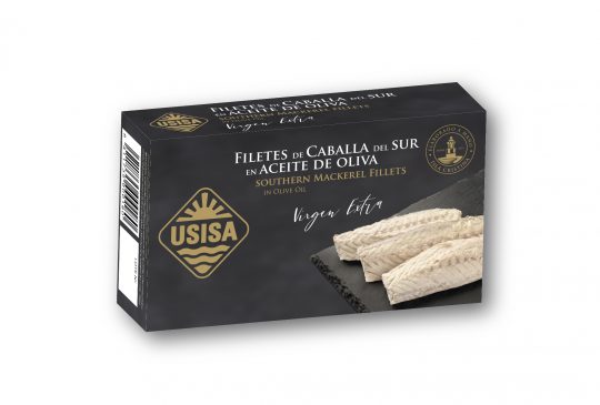 Filetes de Caballa del Sur en Aceite de Oliva Virgen Extra USISA 85gr.