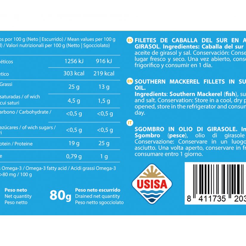 EL DECANO - Frigate Mackerel Fillets in Sunflower Oil 125g. - Image 5