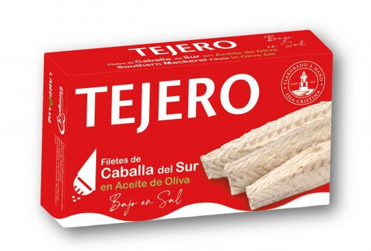 Filetes de Caballa del Sur Bajo Sal TEJERO 80GR. Filetes de Caballa del Sur Bajo Sal TEJERO 80GR.