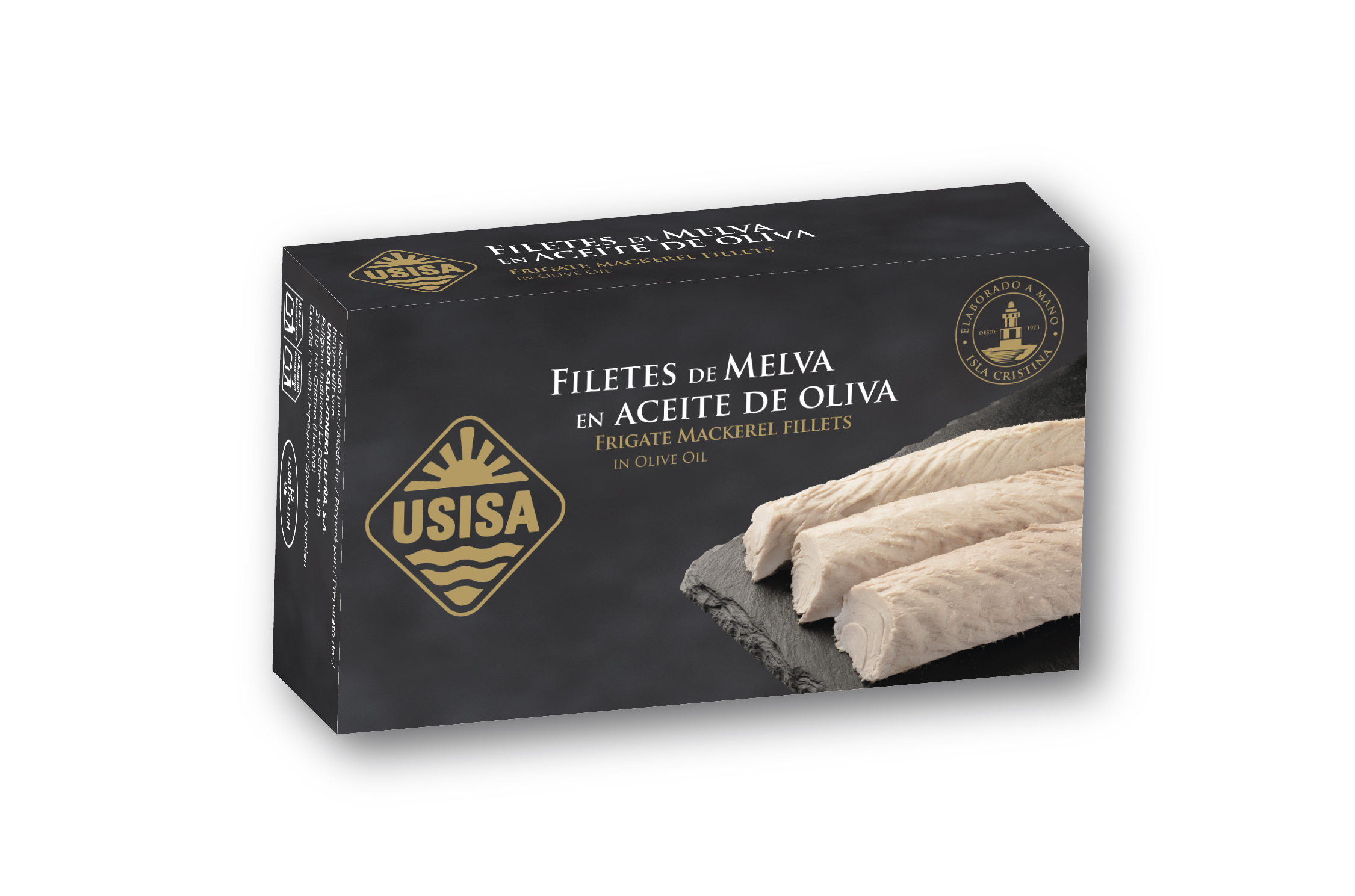 USISA – Andalusian Frigate Mackerel Fillets in Olive Oil 125g. USISA - Andalusian Frigate Mackerel Fillets in Olive Oil 125g.