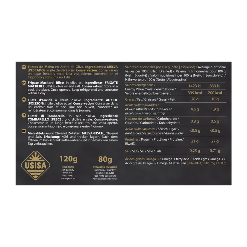 USISA - Southern Frigate Mackerel Fillets in Olive Oil 125g. - Image 5