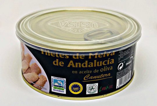 Filetes de Melva de Andalucia Canutera aceite oliva USISA 1Kg