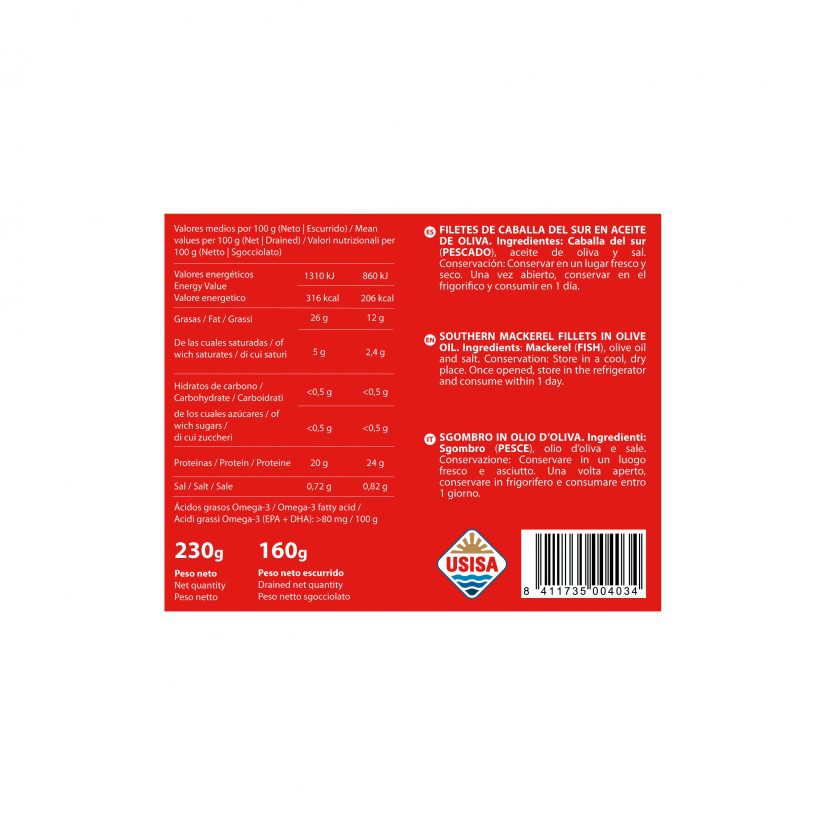 TEJERO – Southern Mackerel Fillets in Olive Oil RR230 TEJERO - Southern Mackerel Fillets in Olive Oil RR230 - Image 4