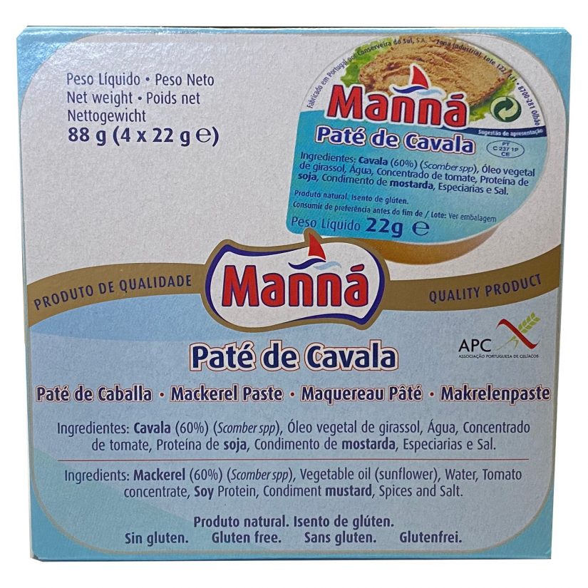 Paté de Caballa Manná 88gr (4x22)
