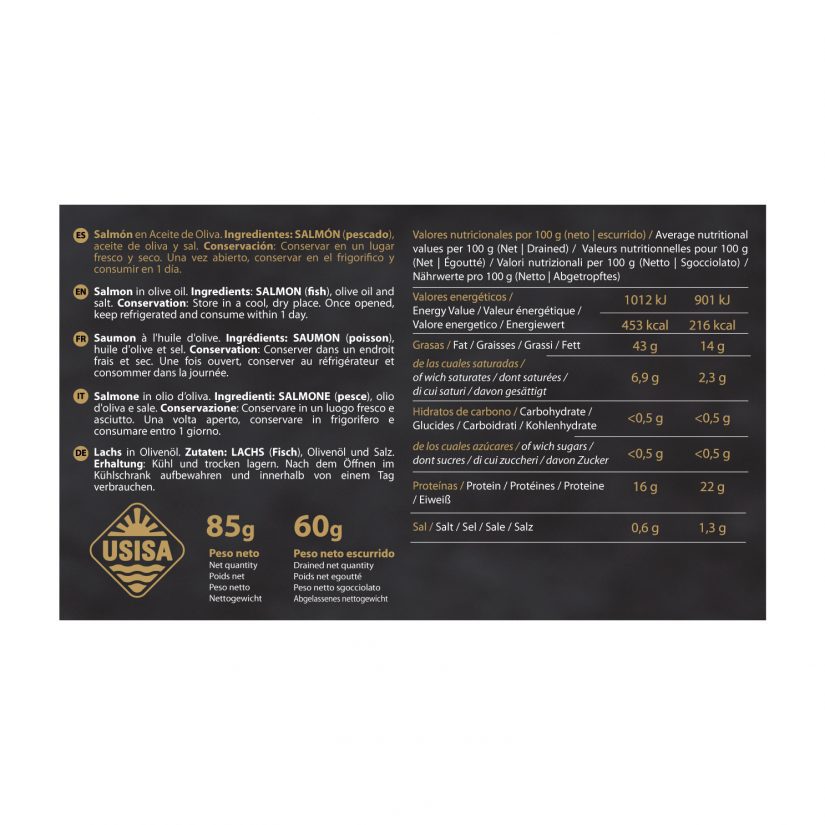 Salmón en aceite de oliva USISA 60gr. - Imagen 5
