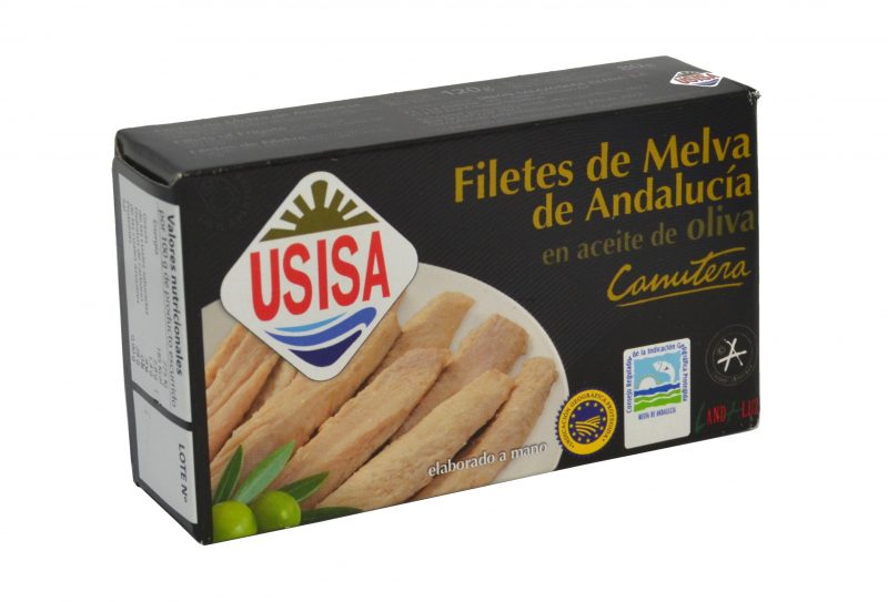 USISA Melva de Andalucía Canutera Frigate Mackerel Fillets in Olive Oil 125g.