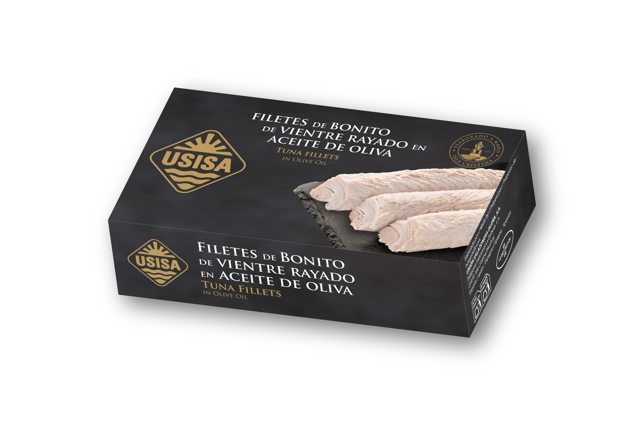 Filetes de Bonito de Vientre Rayado en Aceite de Oliva USISA 80gr Filetes de Bonito de Vientre Rayado en Aceite de Oliva USISA 80gr - Imagen 2