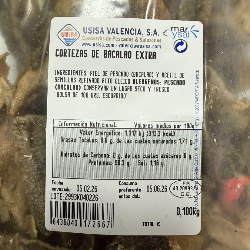 Cortezas de Bacalao fritas - Bolsa 100gr - Imagen 3
